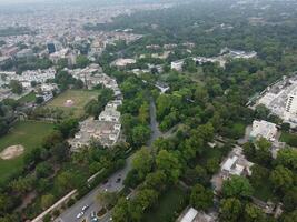 aéreo ver de jiná jardín en 2023-07-17 en lahore Pakistán. foto