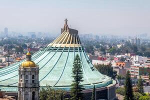 Dome of the Basilica of Santa Maria de Guadalupe in Mexico and space for text photo