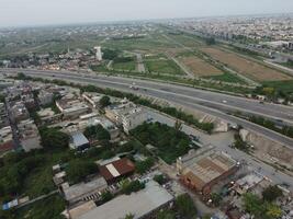 Aerial view of high ways in City Lahore of Pakistan on 2023-07-17. photo