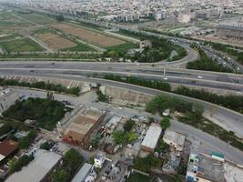 Aerial view of high ways in City Lahore of Pakistan on 2023-07-17. photo