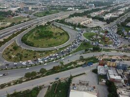 aéreo ver de alto formas en ciudad lahore de Pakistán en 2023-07-17. foto