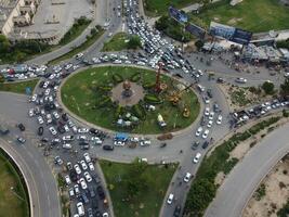 Aerial view of high ways in City Lahore of Pakistan on 2023-07-17. photo