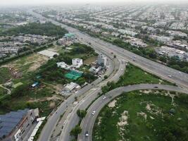 Aerial view of high ways in City Lahore of Pakistan on 2023-07-17. photo