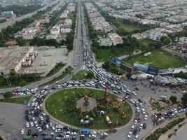 Aerial view of high ways in City Lahore of Pakistan on 2023-07-17. photo