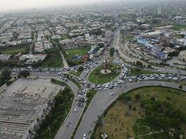 Aerial view of high ways in City Lahore of Pakistan on 2023-07-17. photo