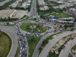 Aerial view of high ways in City Lahore of Pakistan on 2023-07-17. photo