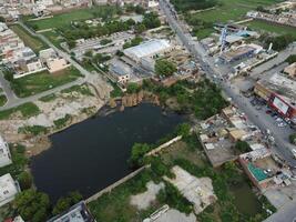 Aerial view of high ways in City Lahore of Pakistan on 2023-07-17. photo