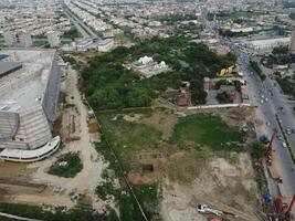 Aerial view of DHA Phase-6, main square, a small town on 2023-07-18 in Lahore Pakistan. photo