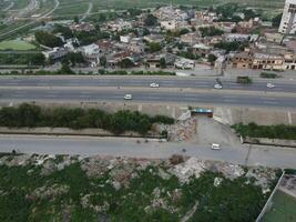 Aerial view of DHA Phase-6, main square, a small town on 2023-07-18 in Lahore Pakistan. photo