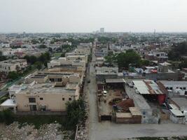 Aerial view of DHA Phase-6, main square, a small town on 2023-07-18 in Lahore Pakistan. photo