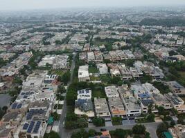 Aerial view of Defence main square, a small town in Lahore Pakistan. photo