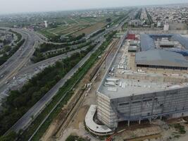 Aerial view of Defence main square, a small town in Lahore Pakistan. photo