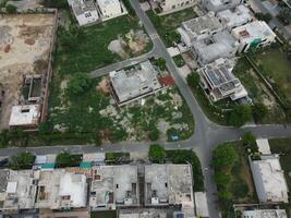 Aerial view of Defence main square, a small town in Lahore Pakistan. photo