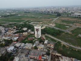 Aerial view of Defence main square, a small town in Lahore Pakistan. photo