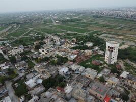 Aerial view of Defence main square, a small town in Lahore Pakistan. photo