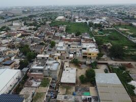 Aerial view of Defence main square, a small town in Lahore Pakistan. photo