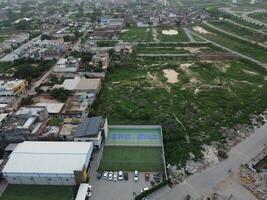 Aerial view of Defence main square, a small town in Lahore Pakistan. photo