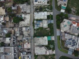 Aerial view of Defence main square, a small town in Lahore Pakistan. photo