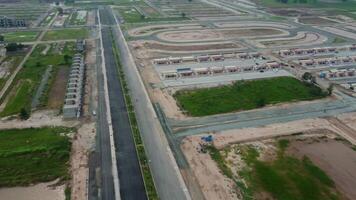 Rectangular shaped settlement of the rich district, looking down aerial view from above Bird eye view villas with pool on 2023-07-22 in Lahore Pakistan video