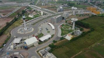 Rectangular shaped settlement of the rich district, looking down aerial view from above Bird eye view villas with pool on 2023-07-22 in Lahore Pakistan video