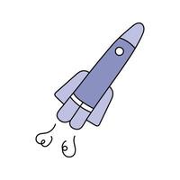 Rocket. Vector illustration, isolated on white background