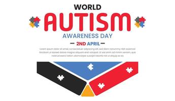 mundo autismo día, empoderamiento individuos con autismo, mundo autismo conciencia día. abril 22 fiesta concepto. modelo para fondo, bandera, tarjeta, póster con texto inscripción. vector