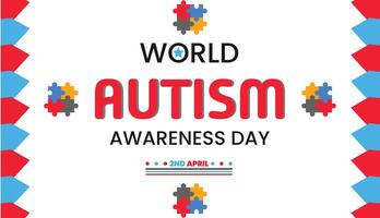 mundo autismo día, empoderamiento individuos con autismo, mundo autismo conciencia día. abril 22 fiesta concepto. modelo para fondo, bandera, tarjeta, póster con texto inscripción. vector