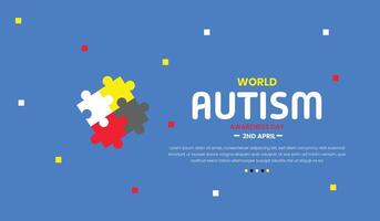 brillante ligero en autismo, conciencia y aceptación mundo autismo día vector