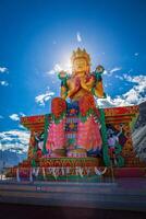Buddha Maitreya statue in Diskit Gompa. Nubra Valley. Ladakh, In photo