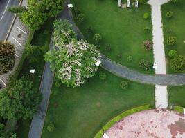 Aerial view of residential are  on 2024-07-22 in Lahore, Pakistan photo