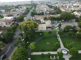 Aerial view of residential are  on 2024-07-22 in Lahore, Pakistan photo