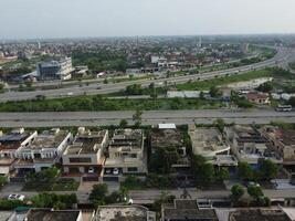 Aerial view of residential are  on 2024-07-22 in Lahore, Pakistan photo
