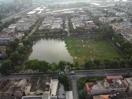 Aerial view of residential are  on 2024-07-22 in Lahore, Pakistan photo