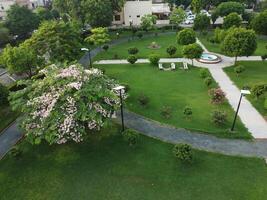 Aerial view of residential are  on 2024-07-22 in Lahore, Pakistan photo