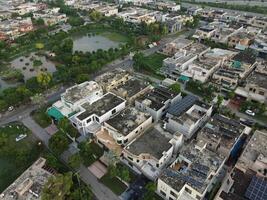 Aerial view of residential are  on 2024-07-22 in Lahore, Pakistan photo