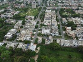 Aerial view of residential are  on 2024-07-22 in Lahore, Pakistan photo