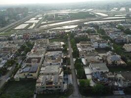 Aerial view of residential are  on 2024-07-22 in Lahore, Pakistan photo