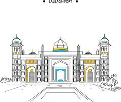 lalbagh fort vector art design