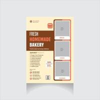 fresh homemade bakery flyer vector