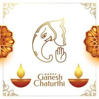 decorative ganesh chaturthi festival celebration background vector