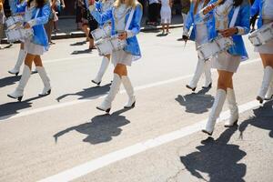 Street promotion of the majorettes of the festival spring. photo