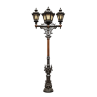 AI generated Vintage lamp post png isolated on transparent background