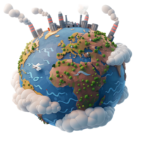 AI generated Global Manufacturing Impact3D Earth Globe png