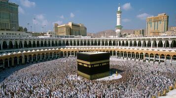 ai generado foto de la meca, kaaba el santísimo sitio de islam