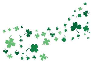 white background design with clovers and copy space vector