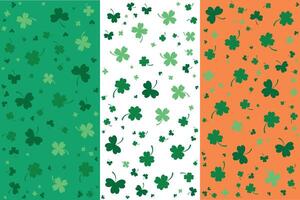 irish flag design with clovers vector