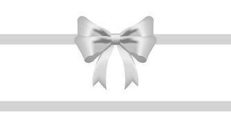 White Ribbon Bow Realistic shiny satin with shadow horizontal ribbon for decorate your wedding invitation card ,greeting card,certificate,coupon or gift boxes vector EPS10 with copy space.