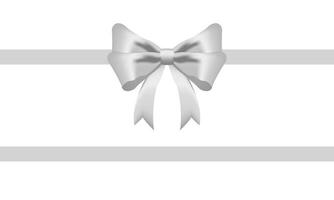 White Ribbon Bow Realistic shiny satin with shadow horizontal ribbon for decorate your wedding invitation card ,greeting card,certificate,coupon or gift boxes vector EPS10 with copy space.