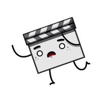 movie clapper board character cartoon vector illustration