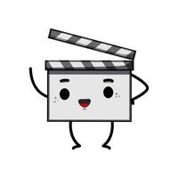 slate clapper board character cartoon vector illustration